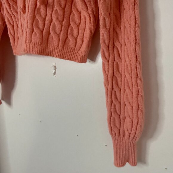 Cozy Cable Knit Hooded Crop Top & Legging Set – Blush Pink – Size Small - Picture 5 of 16